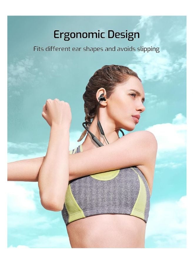 RAVPOWER Wireless Earbuds 120H Battery Life Fast Charging Magnetic Neckband Earphones IPX5 Waterproof Sports Headphones Clear Calls Black RP-BH1003 Black - Image 4