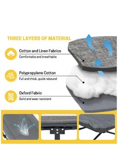 ARCOON ARCOON Camping Cot for Adults with Cushion and Pillow, Portable Folding Bed for Sleeping, Lightweight Tent cot with Carry Bag Supports 450 lbs (Grey)  - Image 4