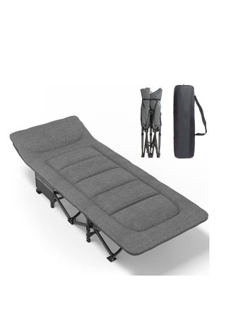 ARCOON Camping Cot for Adults with Cushion and Pillow, Portable Folding Bed for Sleeping, Lightweight Tent cot with Carry Bag Supports 450 lbs (Grey) - pzsku/ZEFFB5EEFA2227DEAC927Z/45/1746221990/98243494-c596-4f47-8b98-c64accae77c9