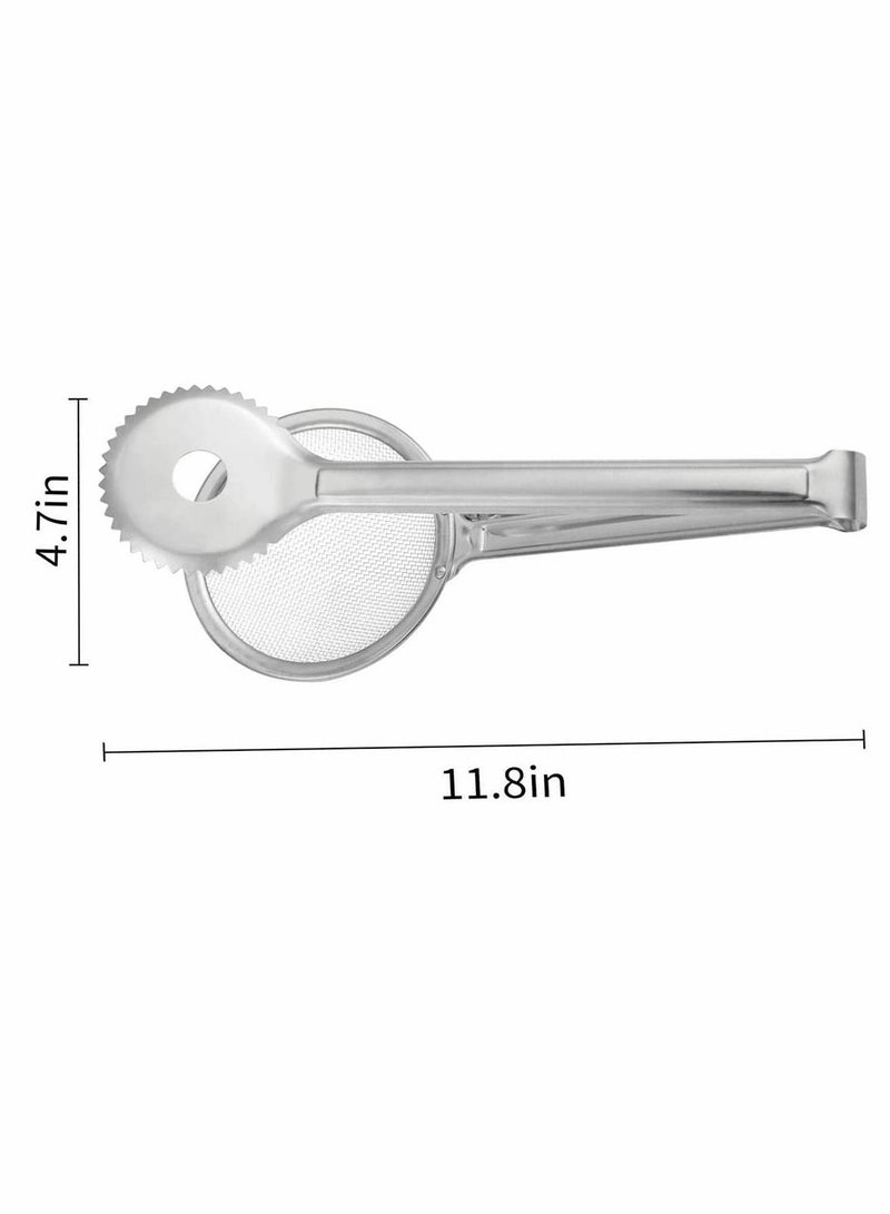 SYOSI 2 in 1 Stainless Steel Fine Mesh Strainer Oil Frying Filter Spoon Colander Clips Multi functional Kitchen Frying Accessories for Fried Food Salad BBQ 2 Pack - Image 3