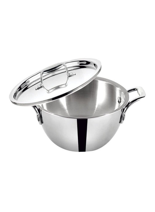 Baltra Triply Stainless Steel Kadai with Lid - 26 cm, 3.5 litres (Induction Friendly) - Image 1