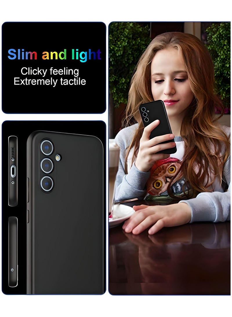 SARAOONT Samsung Galaxy A34 5G 3-Pack Matte Silicone Case Cover - Slim, Colorful, Good Grip (Black, Blue, Green) - Image 5