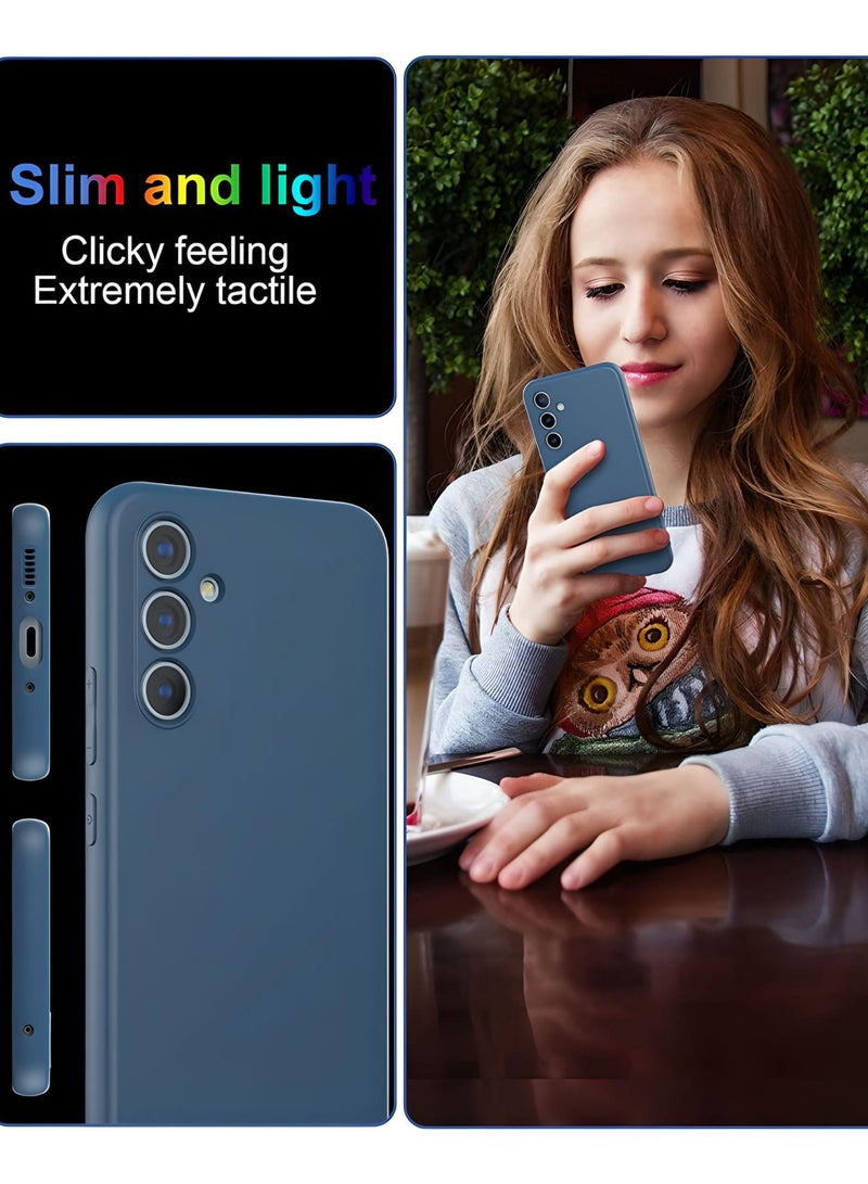 SARAOONT Samsung Galaxy A34 5G 3-Pack Matte Silicone Case Cover - Slim, Colorful, Good Grip (Black, Blue, Green) - Image 4