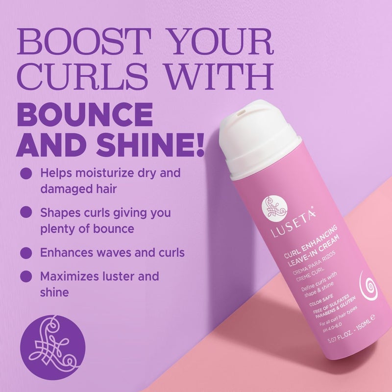 L LUSETA Luseta Curl Defining Cream Enhances Waves and Curls Hydrating and Moisturizing Leave in Cream for Curly Hair Frizz Control Add Shine Sulfate Free 5.07 oz - Image 3