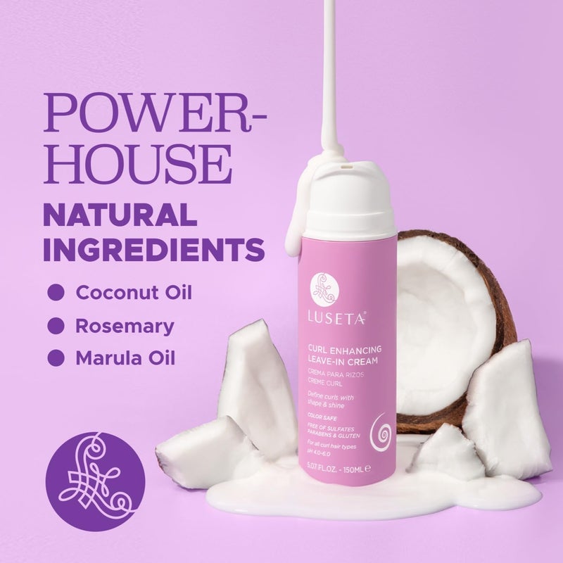 L LUSETA Luseta Curl Defining Cream Enhances Waves and Curls Hydrating and Moisturizing Leave in Cream for Curly Hair Frizz Control Add Shine Sulfate Free 5.07 oz - Image 4