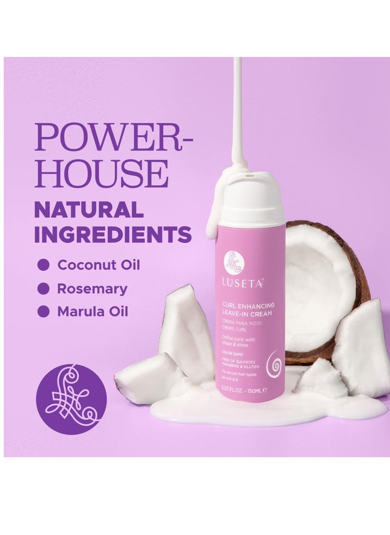L LUSETA Luseta Curl Defining Cream Enhances Waves and Curls Hydrating and Moisturizing Leave in Cream for Curly Hair Frizz Control Add Shine Sulfate Free 5.07 oz  - Image 4