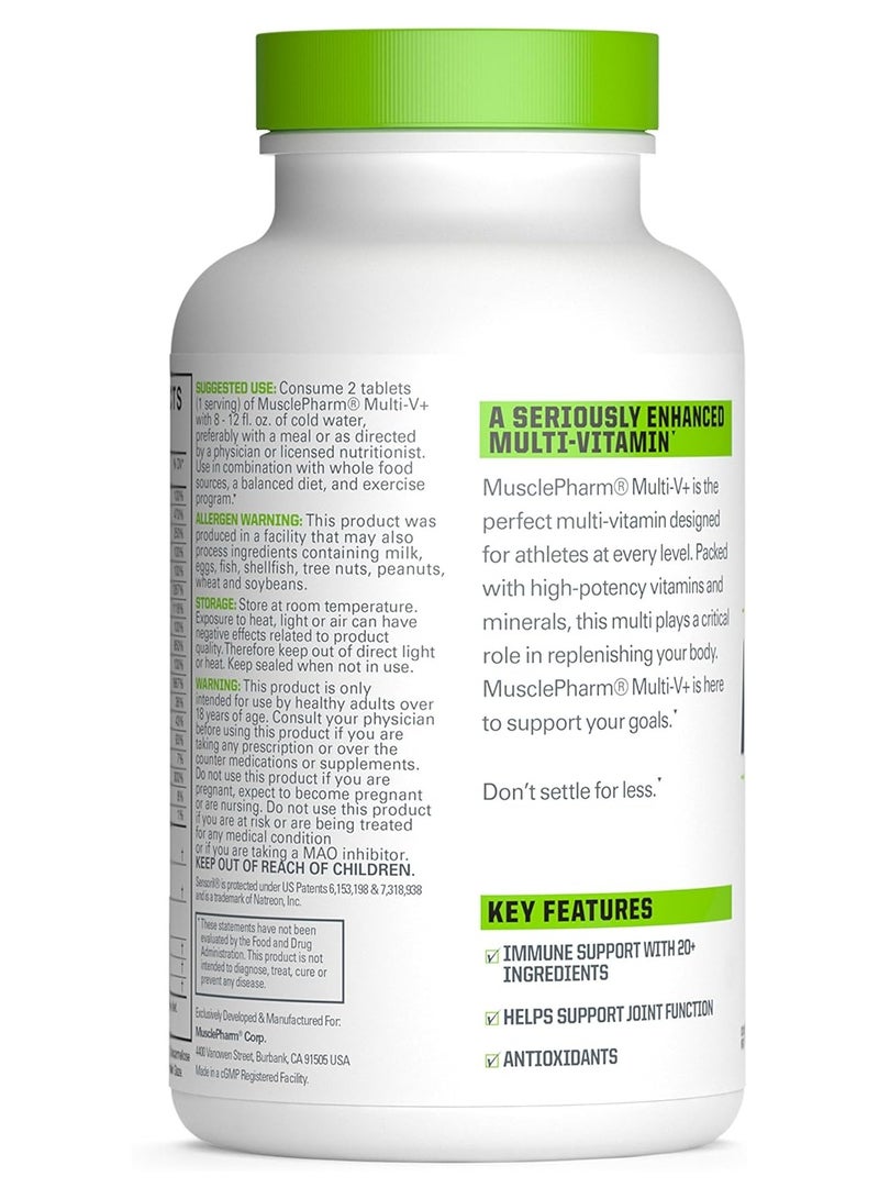 MusclePharm Essentials Multi-V+ Tablets, High Performance Multivitamin, 30 Servings - Image 2