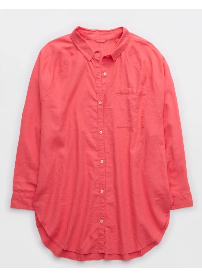 American Eagle Blend Cover Button Down Shirt