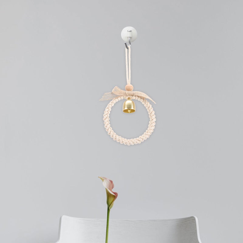 2pcs Woven Wall Decor Wall Ornament with Bell DIY Woven Pendant Kids Room Wall Pendant - Image 2
