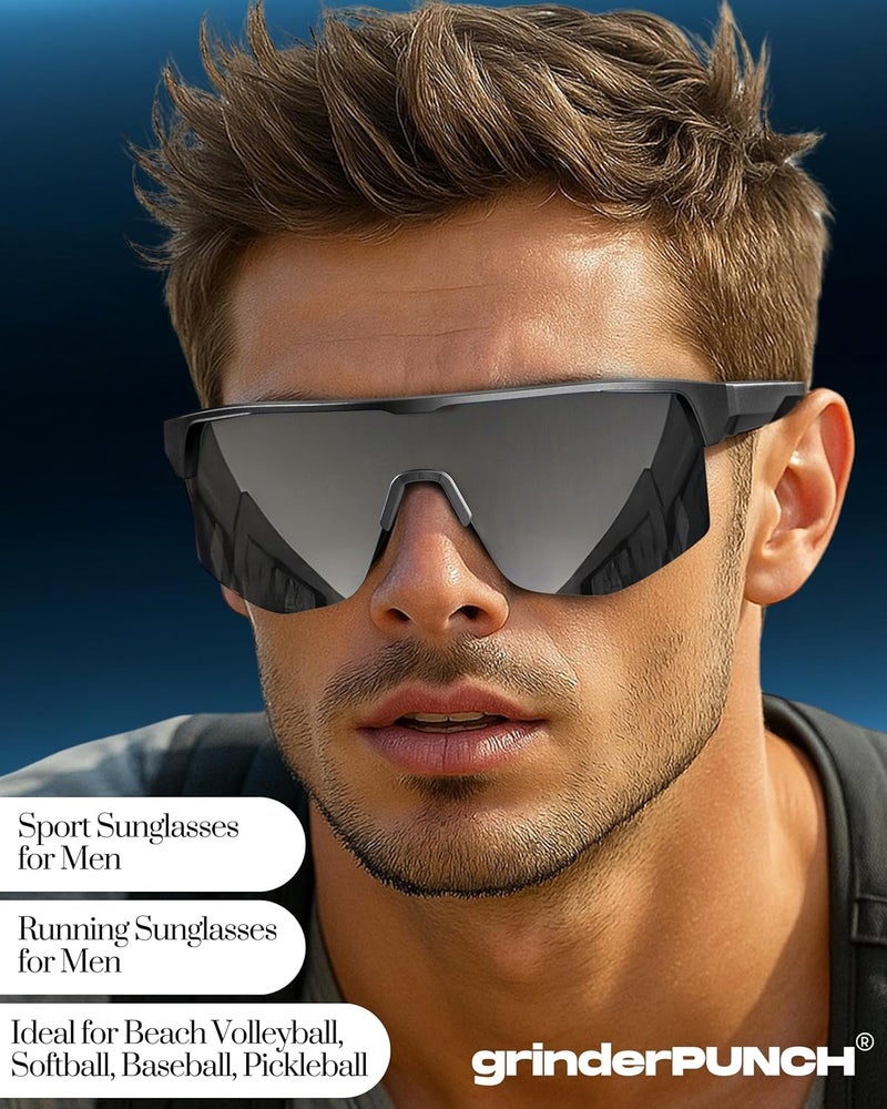 grinderPUNCH Running Baseball Sunglasses for Men Women Sports Cycling Glasses Softball Sunglasses UV400 Protection - Image 3