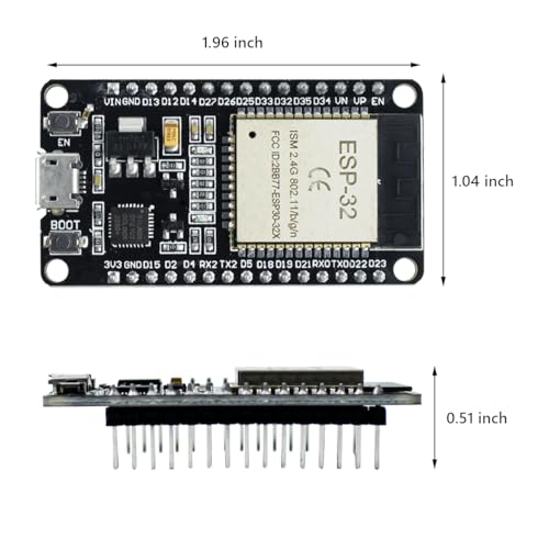 Hosyond 2Pack ESP-WROOM-32 ESP32 Development Board WiFi Bluetooth CP2102 Dual Core 2.4GHz Microcontroller Compatible with Arduino IDE, NodeMCU - Image 4