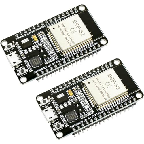 Hosyond 2Pack ESP-WROOM-32 ESP32 Development Board WiFi Bluetooth CP2102 Dual Core 2.4GHz Microcontroller Compatible with Arduino IDE, NodeMCU - Image 1