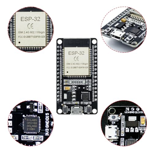 Hosyond 2Pack ESP-WROOM-32 ESP32 Development Board WiFi Bluetooth CP2102 Dual Core 2.4GHz Microcontroller Compatible with Arduino IDE, NodeMCU - Image 3