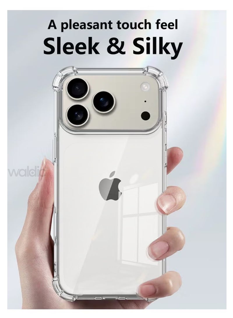 Waldic Apple iPhone 17 Pro Case | Designed forApple iPhone 17 Pro Case | Slim Flexible TPU Airbag Bumper Shock Absorption Rubber Soft Silicone Case Cover Fit for Apple iPhone 17 Pro | Clear - Image 5
