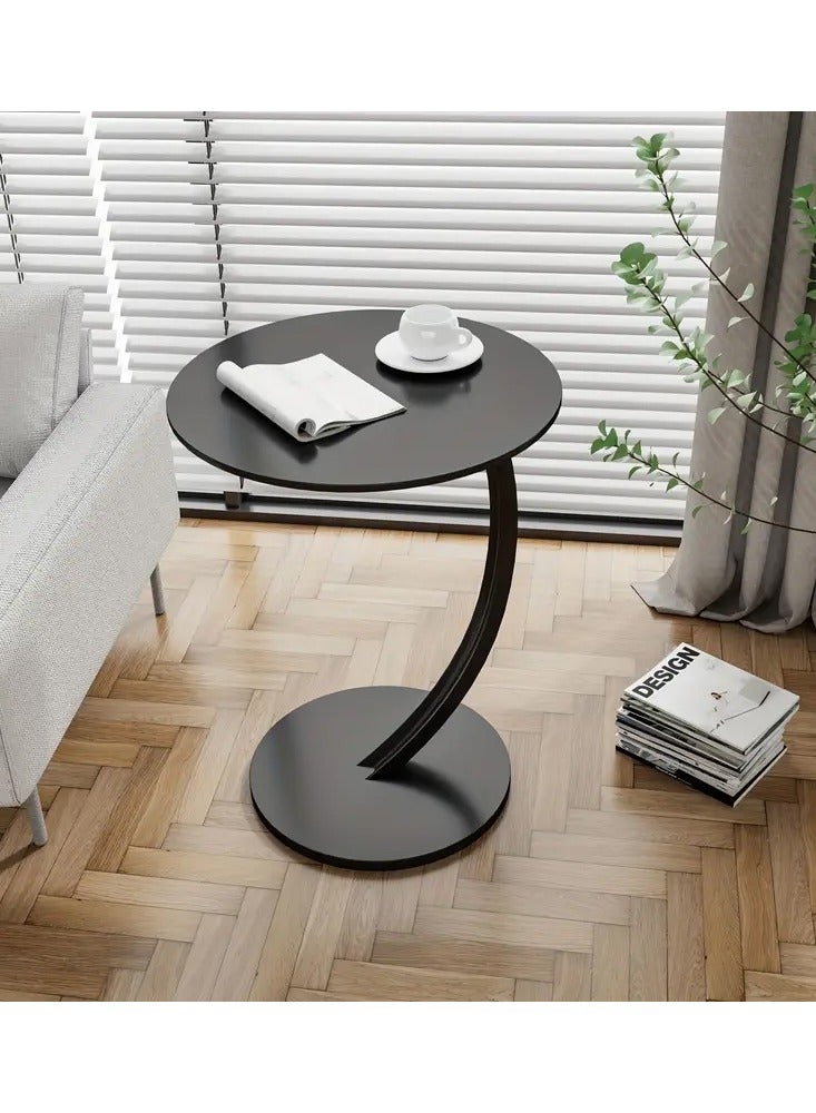 DubaiGallery 1pc Light Luxury Side Table, C Shaped End Table For Couch, Sofa And Bed, Small Desktop C Table For Living Room, Bedroom - Image 2
