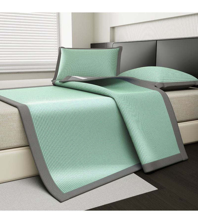 Grey 60.24inch*79.92inch Luxury Cooling Ice Silky Fiber Fabric Mat Set 3 Piece Summer Soft Comfortable Skin Friendly Breathable Long Lasting Cool Foldable Suitable for Single Double Beds Bedrooms Dorms - Image 5