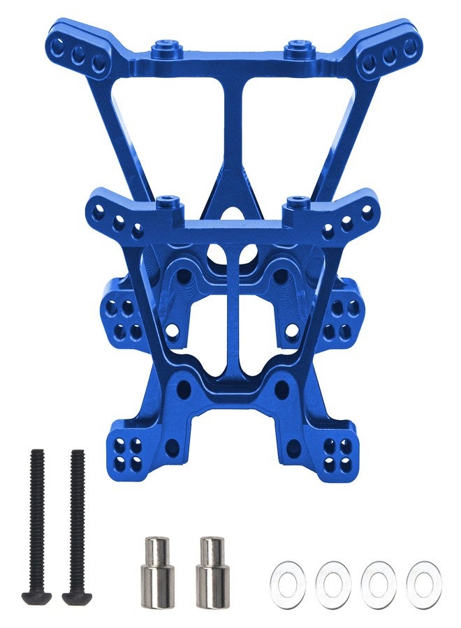 في جو هوبي قطع غيار ترقية برج الصدمات الأمامي والخلفي من سبائك الألومنيوم من Vgoohobby متوافقة مع سيارة Traxxas Slash 4x4 4WD RC بمقياس 1/10، بديل للقطعة رقم 6838 6839 (أزرق) - Image 2