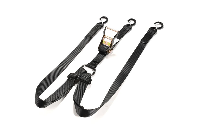 Generic Baja Customs Spare Tire Strap, 3 Way Ratchet Y Strap, 1.5 inch Wide Adjustable, Tire Tie Down Strap for UTV or Truck Tires, Color Black  - Image 1