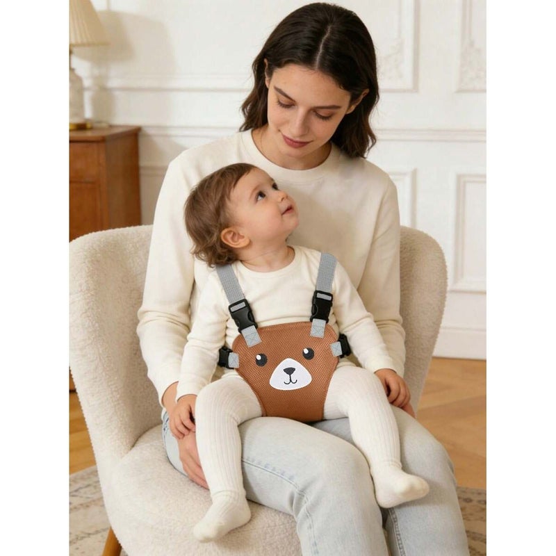 Grey Baby High Chair Embroidered Belt Anti Fall Fixed Strap With Cartoon Design - Image 5