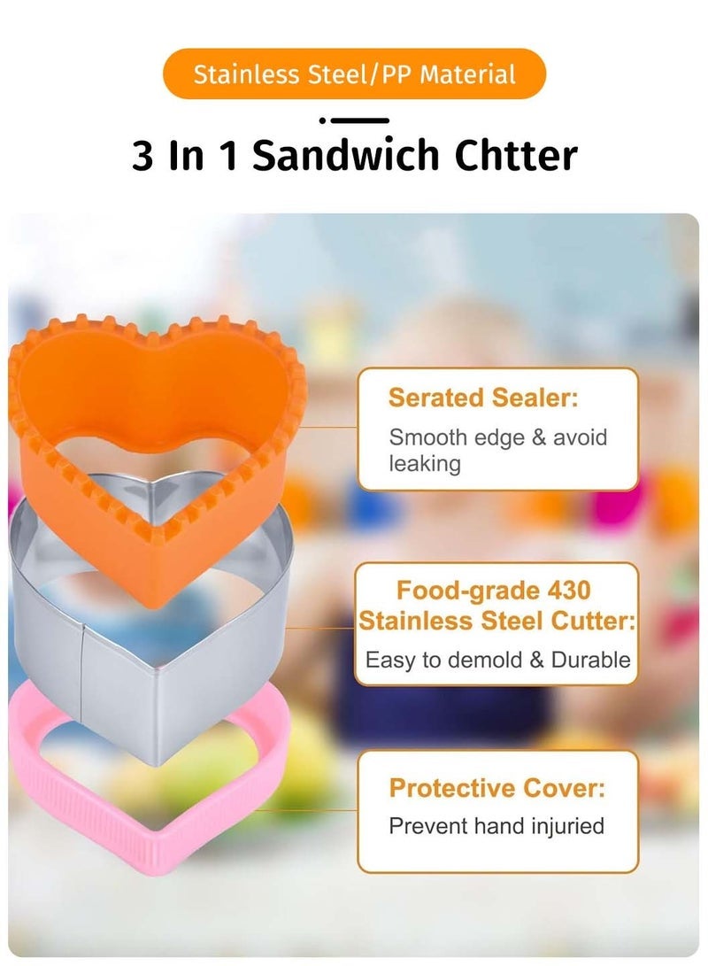 LEOKOR 36 Pcs Sandwich Cookie Cutters Set,Food Grade Stainless Steel Cutter Set With Different Shapes, DIY Sandwich Mold Cutters Lunch Box Mold for Kids - Image 4