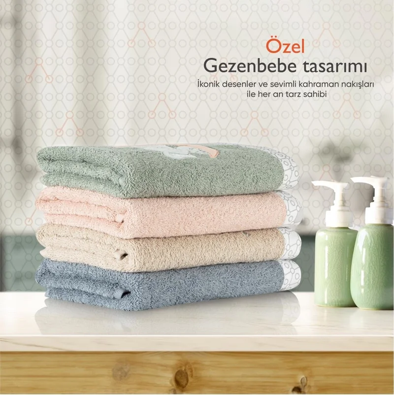 Gezenbebe Hero Embroidered Baby Kids Hand & Head Towel (50x90) Teddy