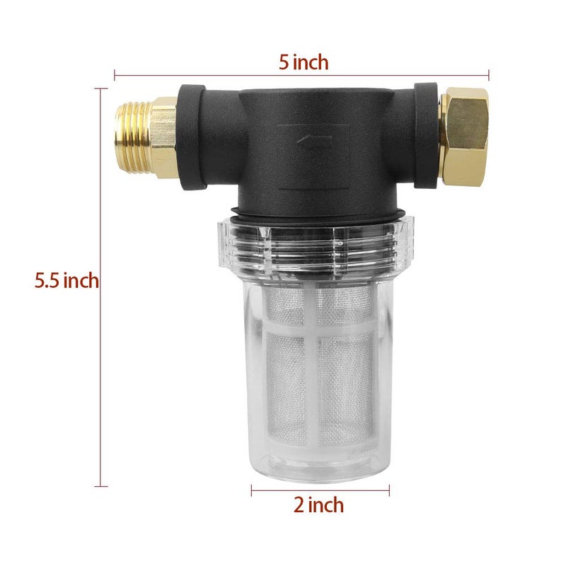Sooprinse Garden Hose Inlet Filter for High Pressure Washer, Sediment Filter Attachment, 40 Mesh Screen, Extra 2 Pcs 100 Mesh, 3PCS O-Ring and 4PCS Filter Hose Washer - Image 3