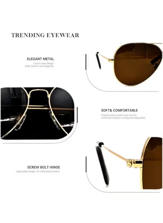 سيجنتشر نظارة شمسية أفياتور 3025 001/33 لون ذهبي مقاس العدسة 58 ملم - Image 3