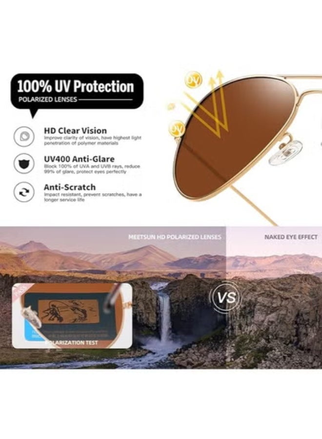 سيجنتشر نظارة شمسية أفياتور 3025 001/33 لون ذهبي مقاس العدسة 58 ملم - Image 5