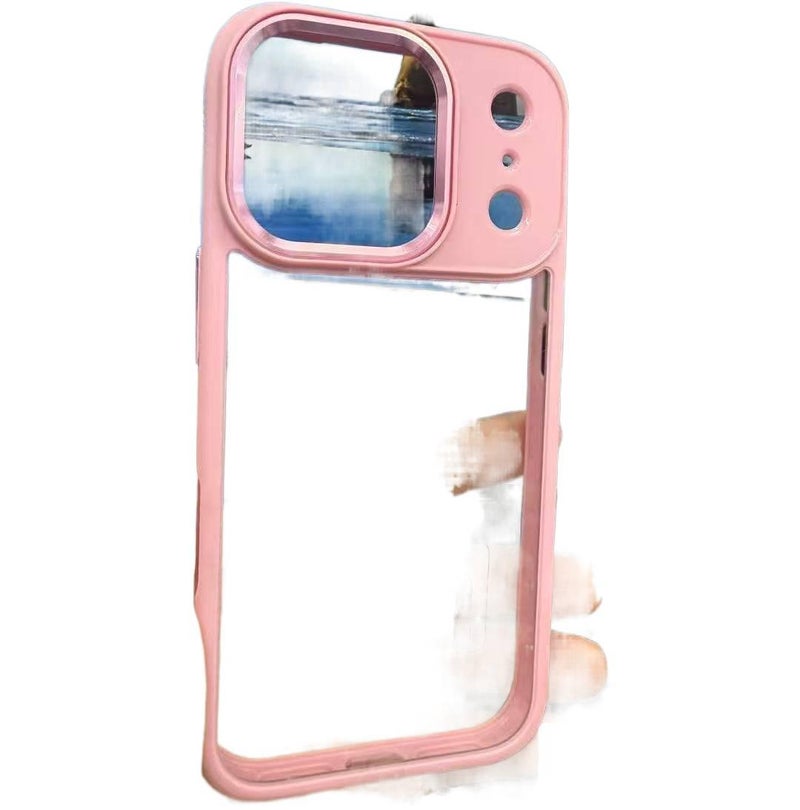 غطاء واقي بPC + Acrylic لـ iPhone 17 / 17 Air / 17 Pro / 17 Pro Max مع عدسة عين النسر المعدنية وحماية من السقوط مع مقاوم للصدمات مع مقاومة بصمات الأصابع باللون وردي من الأكريليك - Image 1