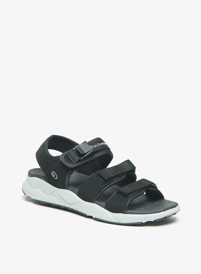 Le Confort Men Textured Sandals with Hook and Loop Closure