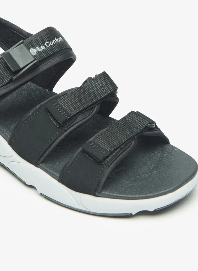 Le Confort Men Textured Sandals with Hook and Loop Closure
