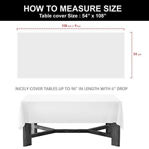 Party Essentials Heavy Duty Plastic Table Cover Available in 44 Colors, 54" x 108", Black - Image 3