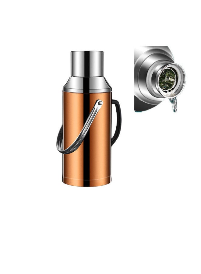 Stainless Steel Thermos Household Student Thermos Bottle Thermos Commercial Restaurant Hotel Large Capacity Thermos Bottle Thermos-Color:3.3l (8 Lbs) Flat Cover All Red-Capacity:304 Stainless Steel Extra Thick Model [three-year Warranty] - Image 5