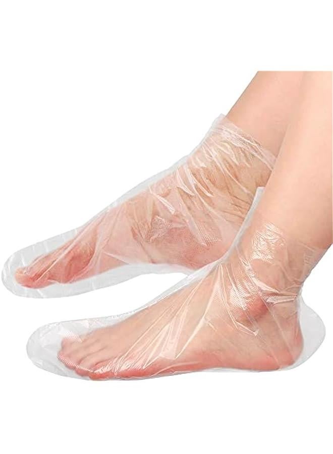Generic 200Pcs Plastic Foot Covers Disposable Socks Foot Gloves - Paraffin Baths Foot Moisturizer Socks - Foot Moisturizing Socks Pedicure Bags for Feet Spa Socks for Women Plastic Socks for Moisturizing Fe - Image 1