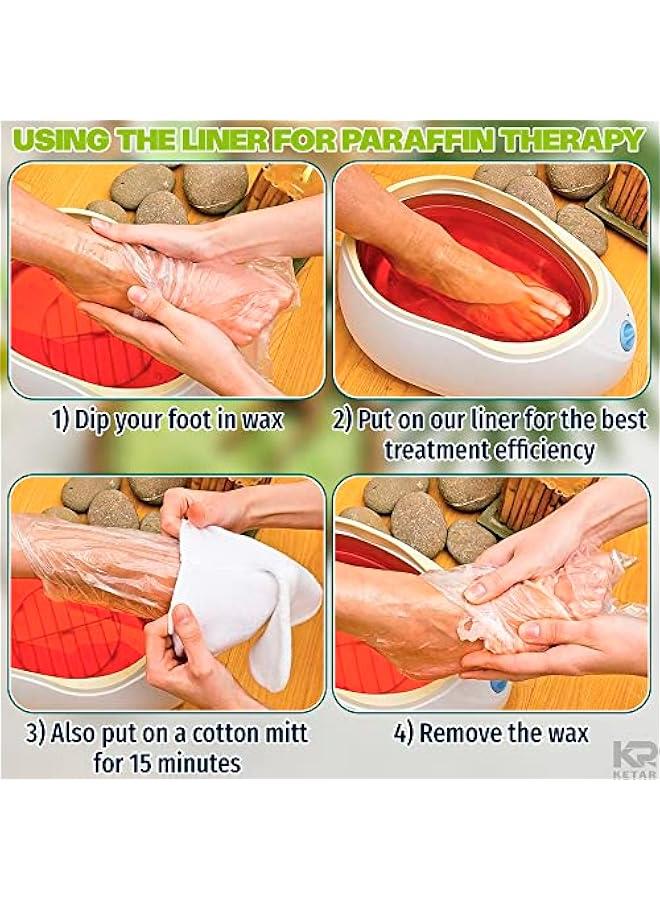 Generic 200Pcs Plastic Foot Covers Disposable Socks Foot Gloves - Paraffin Baths Foot Moisturizer Socks - Foot Moisturizing Socks Pedicure Bags for Feet Spa Socks for Women Plastic Socks for Moisturizing Fe - Image 5
