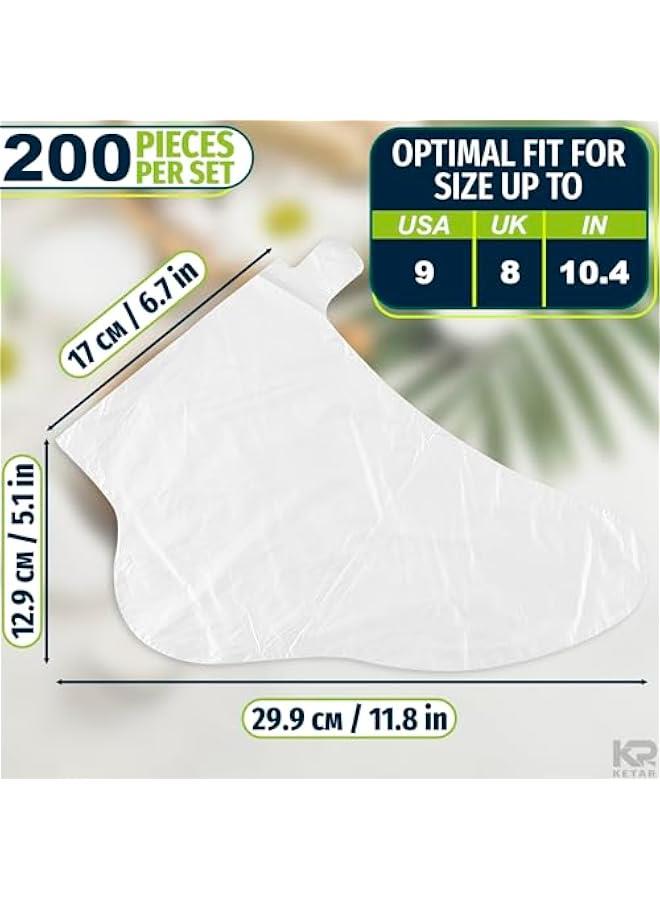 Generic 200Pcs Plastic Foot Covers Disposable Socks Foot Gloves - Paraffin Baths Foot Moisturizer Socks - Foot Moisturizing Socks Pedicure Bags for Feet Spa Socks for Women Plastic Socks for Moisturizing Fe - Image 2