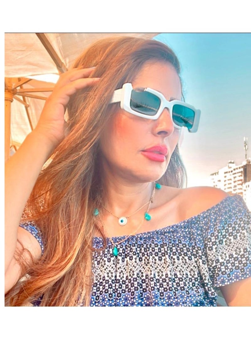 Women Men Rectangle Small Irregular Sunglasses UV Protection