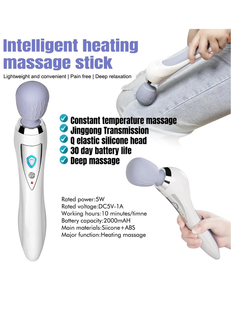 Generic - Multifunctional Electric Massager CF601, Heating Wand, Wireless, Handheld, Mini, Portable, Vibration - White - Image 1