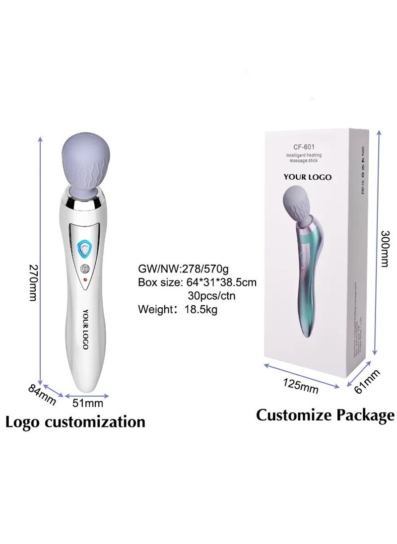 Generic - Multifunctional Electric Massager CF601, Heating Wand, Wireless, Handheld, Mini, Portable, Vibration - White - Image 1