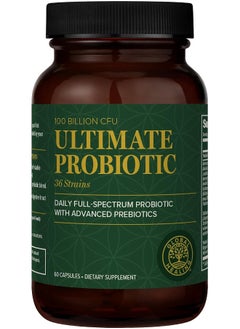 global healing center Global Healing Floratrex Probiotic Blend Supplement With Prebiotics For Healthy Digestion, Support Digestive Tract, And Normal Immune System - Men & Women - 75 Billion Cfu, 25 Strains, 60 Capsules  - Image 1