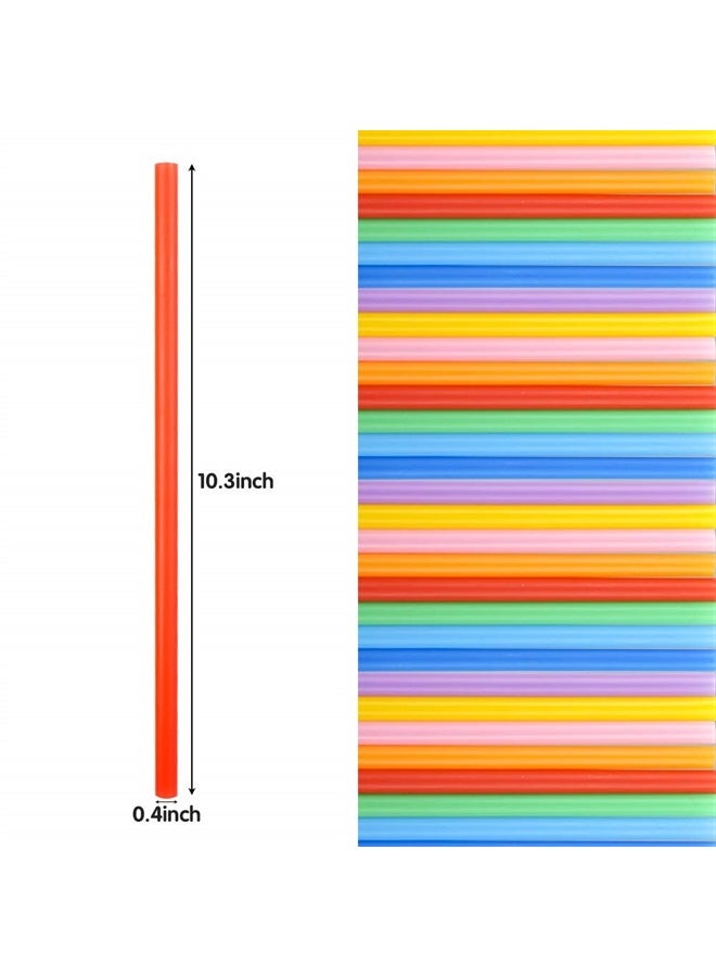 Tomnk 120 Pack Smoothie Straws, 10.3 Inches Plastic Straws Disposable, Drinking Straws Assorted Colors - Image 2