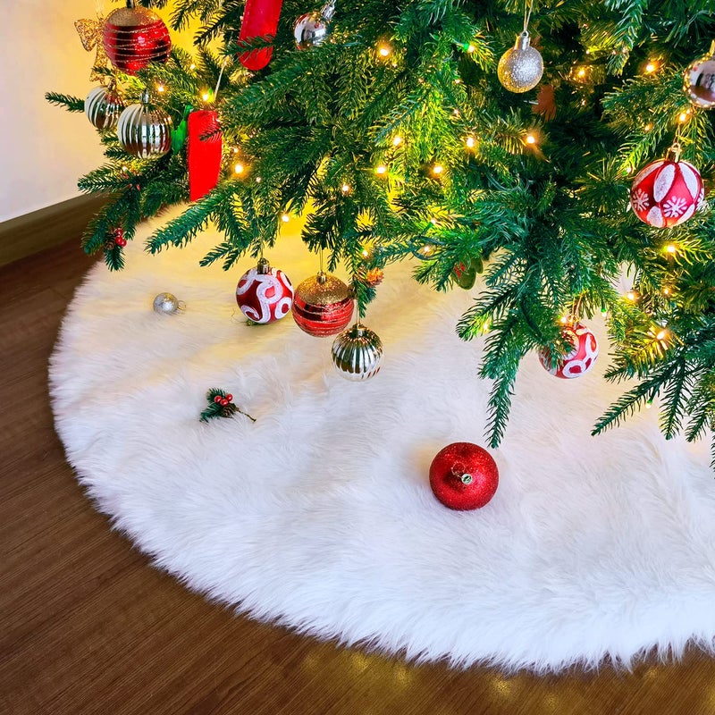 Christmas Tree Skirt Christmas Tree Skirts 48 Inch Faux Fur White Tree Skirts