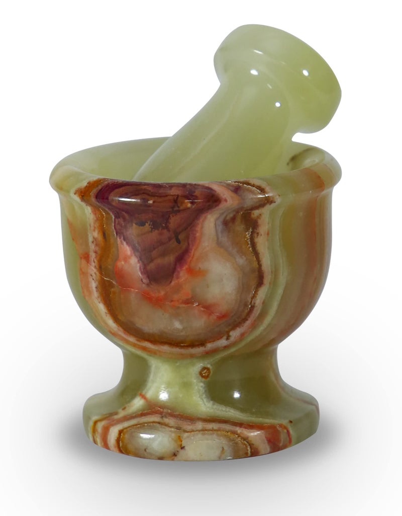 TheWolfard Mini Mortar and Pestle Set â€“ 2.5â€³ Marble Stone Grinder with Polished Bowl & Non-Slip Base | Small Spice Crusher, Herb Grinder & Pill Crusher - Image 1