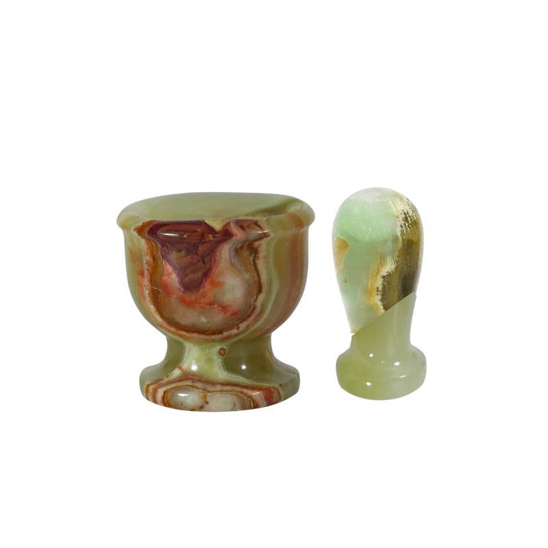 TheWolfard Mini Mortar and Pestle Set â€“ 2.5â€³ Marble Stone Grinder with Polished Bowl & Non-Slip Base | Small Spice Crusher, Herb Grinder & Pill Crusher - Image 2