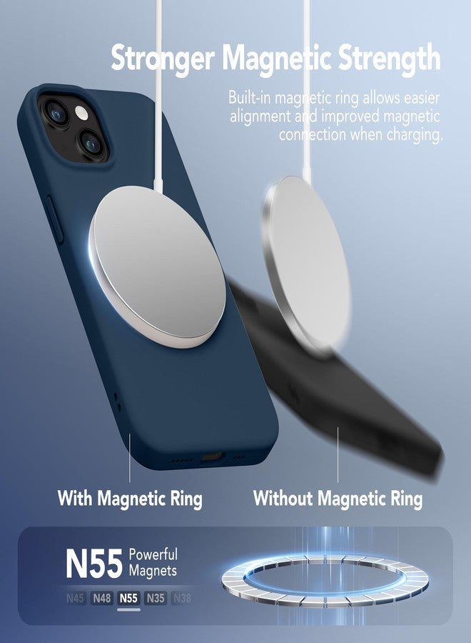 غونيز جراب GONEZ لهاتف iPhone 14، جراب مغناطيسي متوافق مع MagSafe مع واقي للشاشة وواقي للكاميرا، غطاء حماية من السيليكون مقاوم للخدوش والصدمات وبطانة من الألياف الدقيقة - Image 3