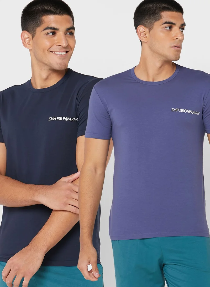 EMPORIO ARMANI 2 Pack Logo Crew Neck T-Shirt