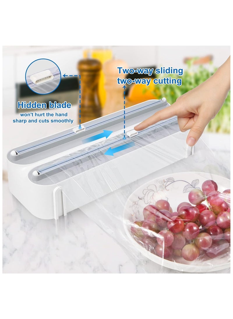 Generic - 3 in 1 Wrap Organizer Aluminum Foil Dispenser，magnetic paper towel holder for fridge，foil and plastic wrap organizer，magnetic paper towel holder - Image 1