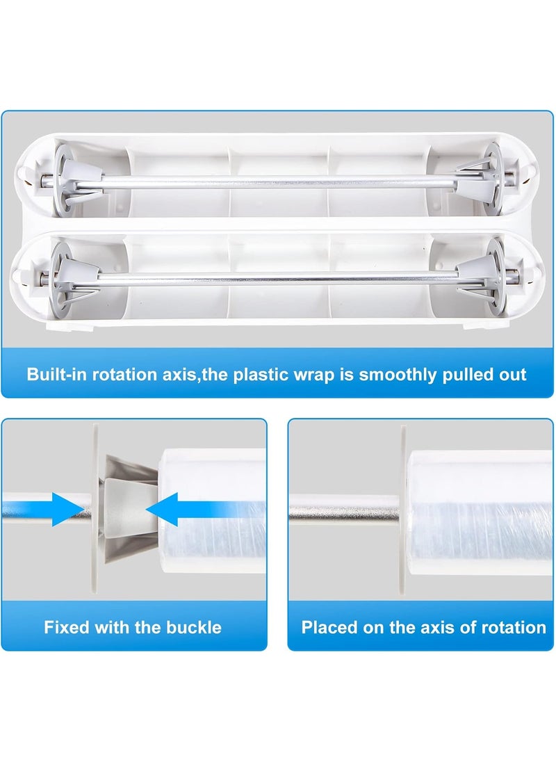 Generic - 3 in 1 Wrap Organizer Aluminum Foil Dispenser，magnetic paper towel holder for fridge，foil and plastic wrap organizer，magnetic paper towel holder - Image 1