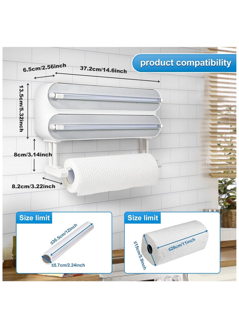 Generic - 3 in 1 Wrap Organizer Aluminum Foil Dispenser，magnetic paper towel holder for fridge，foil and plastic wrap organizer，magnetic paper towel holder - Image 1