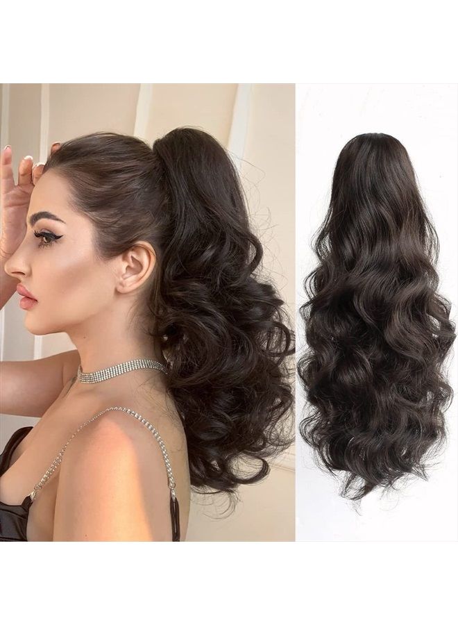 StrRid وصلات شعر ذيل الحصان، وصلات شعر ذيل الحصان، وصلات شعر بمشبك، ذيل حصان، شعر مستعار مموج، شعر صناعي مزيف مجعد، قطع شعر يومية للنساء، 6 أونصة - بني غامق - Image 1